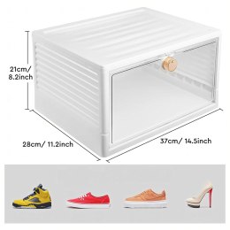 Pudełko Pojemnik Organizer na Buty z Klapą Klapką Pudełko do Szafy Białe