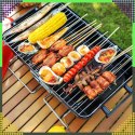 Składany Grill Kempingowy Turystyczny Ogrodowy Przenośny z Pokrywką Solidny