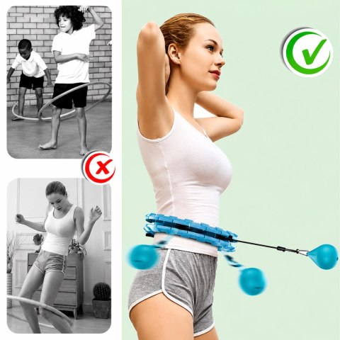 Hula Hop Hulahop z Obciązeniem i Wypustkami Odchudzające Plus Size Składane