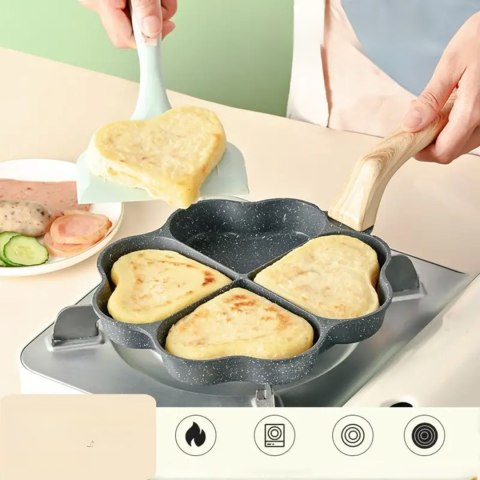 Patelnia do Smażenia Jajek Racuchów Pancakes Placków Indukcja Serduszka