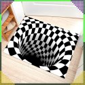 Chodnik Dywanik Mata Wycieraczka z Efektem 3D Iluzja Biała Dziura 60x90 CM