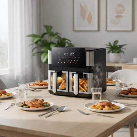 Frytkownica Beztłuszczowa Air Fryer 8L 4+4L Frytownica 2000W 12 Programów