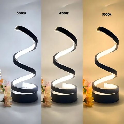Led Spiralna Lampka Nocna Lampa Stołowa Oświetlenie Dekoracyjne do Sypialni