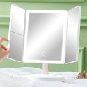 Lusterko Kosmetyczne Podświetlane Led Rozkładane Lustro do Makijażu x3
