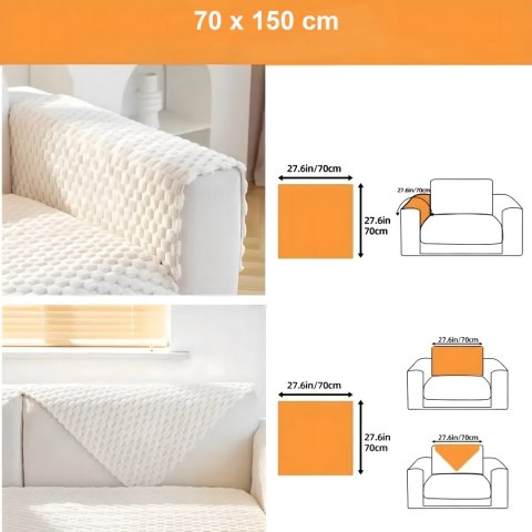 Narzuta Koc na Kanapę Sofę Fotel Antypoślizgowa Elastyczna 70x150cm