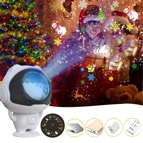 Projektor Rzutnik Laserowy Led Astronauta Kosmonauta Lampka Nocna Dzieci