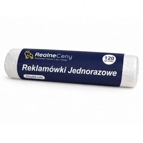 Reklamówki Foliówki Zrywki Foliowe Jednorazowe 44x35cm Rolka 120szt Mocne