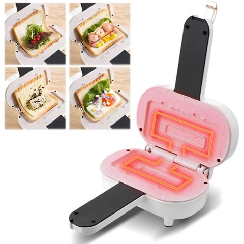 Toster Opiekacz do Kanapek Tostów Sandwich 700W Nieprzywierająca Powłoka