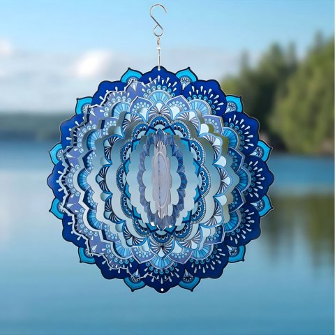 Wisząca Błystka Ozdoba Łapacz Wiatrowa 12" Mandala 3D do Ogrodu Pokoju