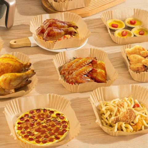 Wkład Air Fryer Papier Wkłady Papierowe do Frytkownicy Beztłuszczowej 20x20cm 100szt.