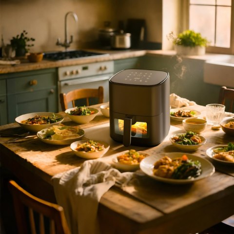 Frytkownica Beztłuszczowa Air Fryer 5L Frytownica 1500W 9 Programów Mocna