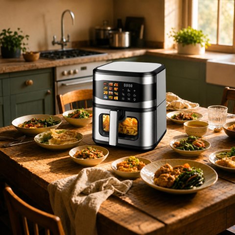 Frytkownica Beztłuszczowa Air Fryer 8L Frytownica 1700W 12 Programów Mocna