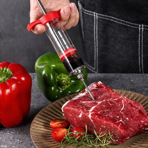Szpryca Strzykawka do MIęsa Wędlin Peklowania Nastrzykiwarka 30ml 3 Igły