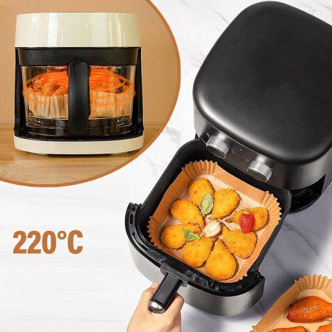 Wkład Air Fryer Papier Wkłady Papierowe do Frytkownicy Betłuszczowej 16x16cm 34g 100szt.