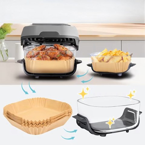 Wkład Air Fryer Papier Wkłady Papierowe do Frytkownicy Betłuszczowej 16x16cm 34g 100szt.