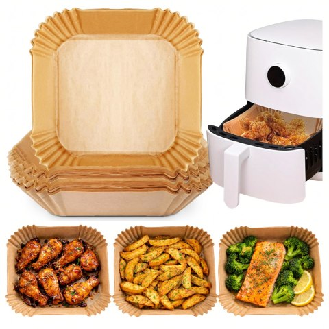 Wkład Air Fryer Papier Wkłady Papierowe do Frytkownicy Betłuszczowej 16x16cm 34g 100szt.