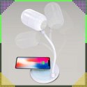 Lampka Biurkowa Nocna Ładowarka Indukcyjna Głośnik Bluetooth Szkolna Nauka