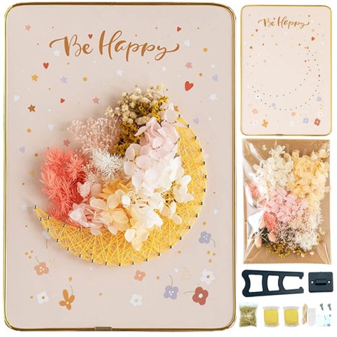 ZESTAW KREATYWNY DO STRING ART PRZEPLATANKA HAFT OBRAZ LED W RAMCE 21x30 CM