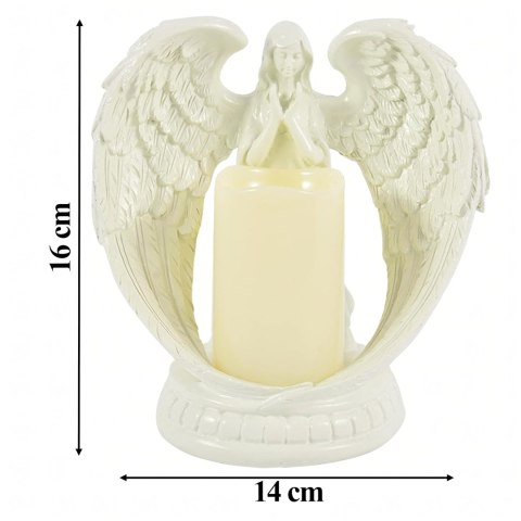 48 x Figurka Dekoracyjna Świecznik Świeca Ozdoba Anioł Aniołek Led Święta Ogród 16cm