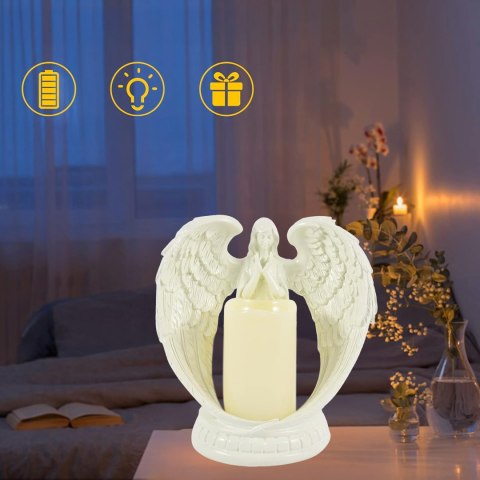 48 x Figurka Dekoracyjna Świecznik Świeca Ozdoba Anioł Aniołek Led Święta Ogród 16cm