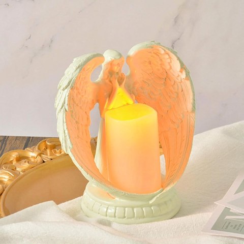 48 x Figurka Dekoracyjna Świecznik Świeca Ozdoba Anioł Aniołek Led Święta Ogród 16cm