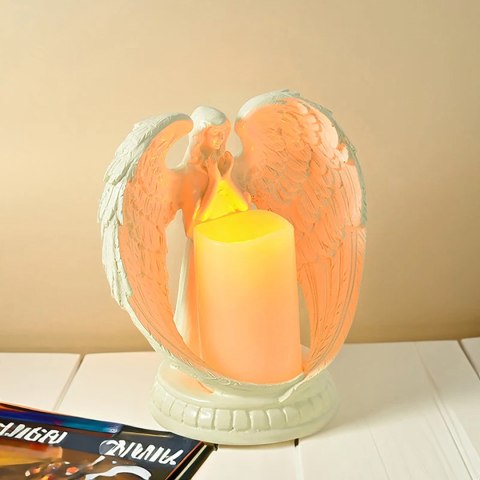 48 x Figurka Dekoracyjna Świecznik Świeca Ozdoba Anioł Aniołek Led Święta Ogród 16cm