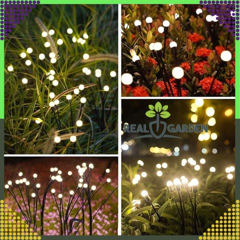 Lampa Solarna 2 Sztuki Wbijana Ogrodowa 6 Led Czujnik Zmierzchu Firefly