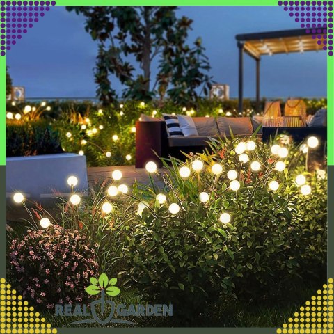 Lampa Solarna 2 Sztuki Wbijana Ogrodowa 6 Led Czujnik Zmierzchu Firefly