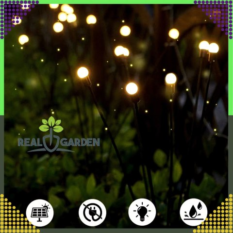 Lampa Solarna 2 Sztuki Wbijana Ogrodowa 6 Led Czujnik Zmierzchu Firefly