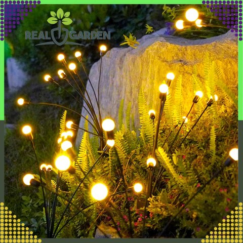 Lampa Solarna 2 Sztuki Wbijana Ogrodowa 6 Led Czujnik Zmierzchu Firefly