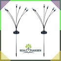 Lampa Solarna 2 Sztuki Wbijana Ogrodowa 6 Led Czujnik Zmierzchu Firefly