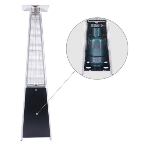Parasol Grzewczy Gazowy Promiennik Ogrzewacz 13 KW 227cm Zestaw z Pokrowcem