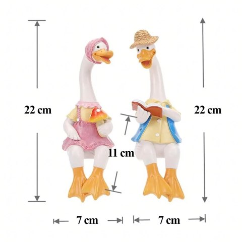 Figurka Figurki Ogrodowe Ozdobne Dekoracja Ogrodowa Para Kaczek 2 szt