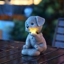 Lampa Lampka Solarna Ogrodowa Ozdobna Ozdoba Pies z Motylem Led Dekoracja