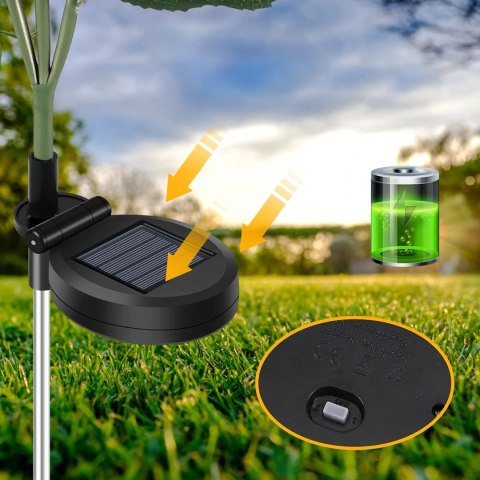 Lampa Solarna Ogrodowa Wbijna Kwiat Lilii Lilia Ozdoba Kwiaty Solarne Led