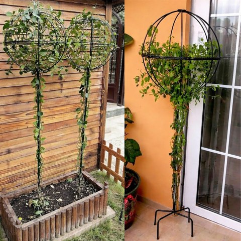 Pergola Ogrodowa Tarasowa Metalowa Podpora do Pnączy Róż Kwiatów 50x10cm Czarna