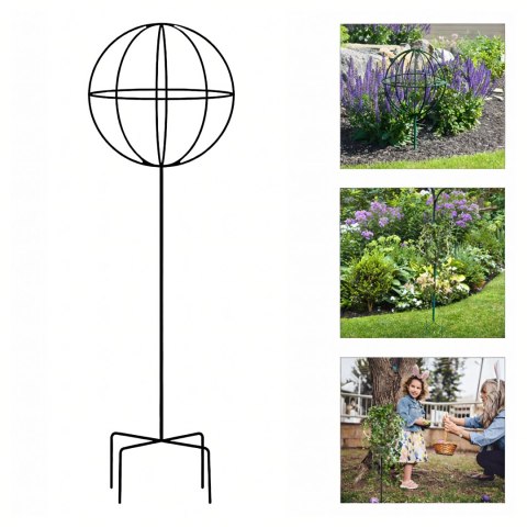 Pergola Ogrodowa Tarasowa Metalowa Podpora do Pnączy Róż Kwiatów 50x10cm Czarna