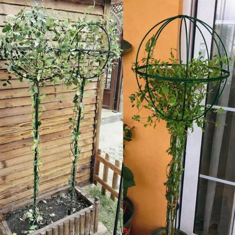 Pergola Ogrodowa Tarasowa Metalowa Podpora do Pnączy Róż Kwiatów 50x10cm zielona