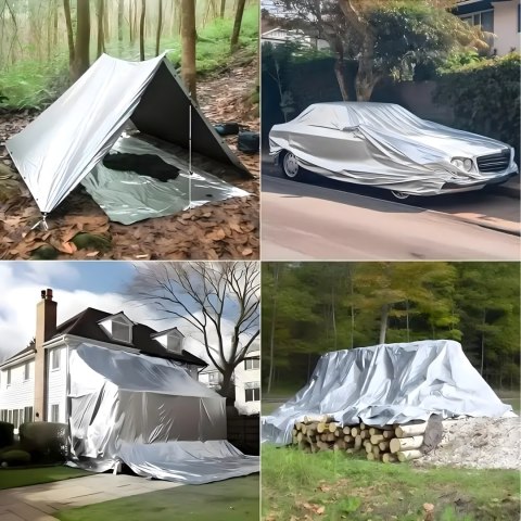 Plandeka Płachta Ochronna UV 4x5m 60g Okryciowa Mocna Uniwersalna