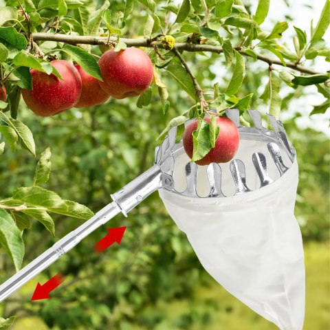Zbierak Zbieracz Podbierak Teleskopowy Trzonek 400 cm do Owoców 4 Końcówki