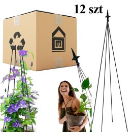 12x Podpora Pergola Ogrodowa Tarasowa na KWiaty Stojak Metalowy Roślin 150 cm