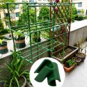 Łącznik Kątowy Krzyżowy do Mocowania Tyczek Ogrodowych 11 mm Zielony 10 szt