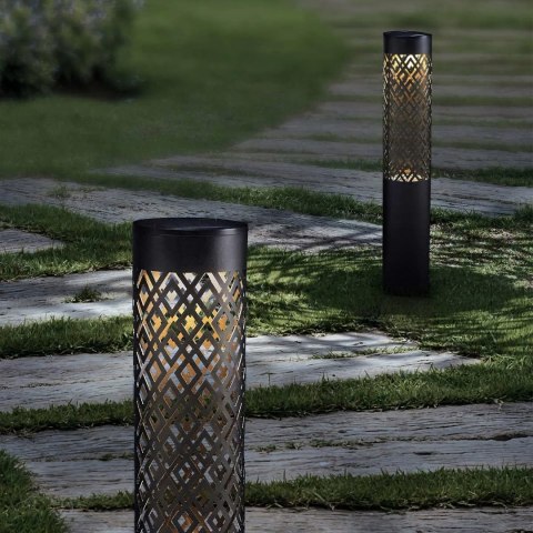 Lampa Ogrodowa Solarna Wbijana Słupek 71cm Dekoracyjna Pochodnia Latarnia 2szt.