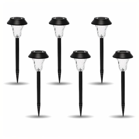 Zestaw Lamp Lampy Ogrodowe Solarne Wbijane Wodoodporne 41cm Zewnętrzne 6szt.