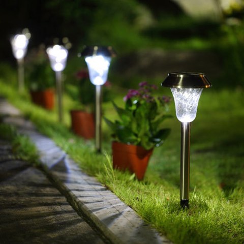 Zestaw Lamp Lampy Ogrodowe Solarne Wbijane Wodoodporne 41cm Zewnętrzne 6szt.