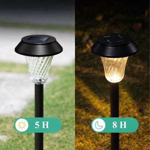 Zestaw Lamp Lampy Ogrodowe Solarne Wbijane Wodoodporne 41cm Zewnętrzne 6szt.