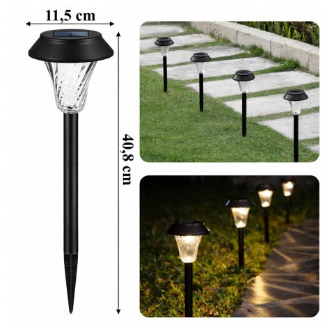 Zestaw Lamp Lampy Ogrodowe Solarne Wbijane Wodoodporne 41cm Zewnętrzne 6szt.