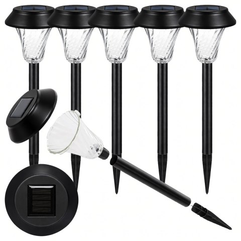 Zestaw Lamp Lampy Ogrodowe Solarne Wbijane Wodoodporne 41cm Zewnętrzne 6szt.