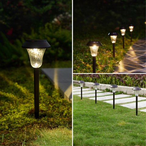 Zestaw Lamp Lampy Ogrodowe Solarne Wbijane Wodoodporne 41cm Zewnętrzne 6szt.