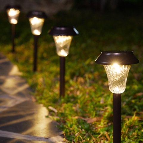 Zestaw Lamp Lampy Ogrodowe Solarne Wbijane Wodoodporne 41cm Zewnętrzne 6szt.